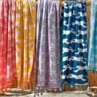 Matouk Leaping Leopard Beach Towels