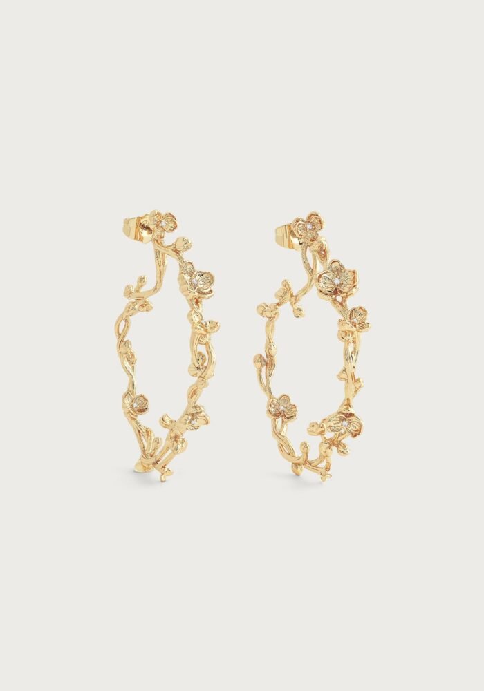 Anabel Aram Orchid Jewelry Gold Hoop Earrings