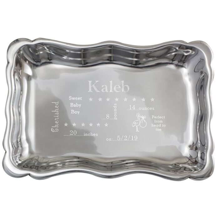 Salisbury Cast Aluminum Birth Record Tray (Engraving Included)