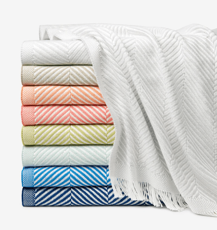 SFERRA Costa Fringed Cotton Throws