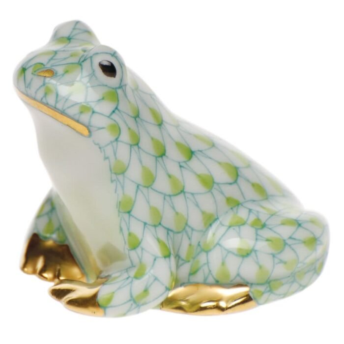 Herend Figurine Miniature Frog Key Lime