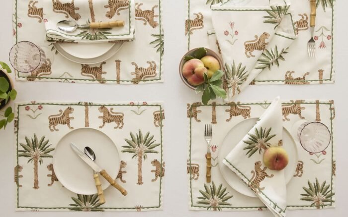 Matouk Tiger Palm Placemats & Napkins