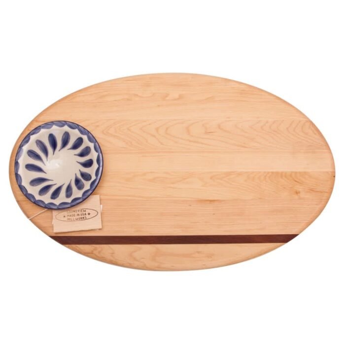 Soundview Millworks Oval Dip Board with Bowl Single Stripe