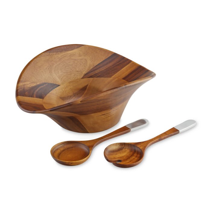 Nambé Ripple Salad Bowl & Servers