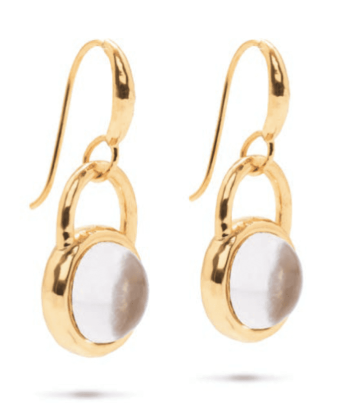 Capucine de Wulf Blandine Circle Drop Earrings with Clear Quartz