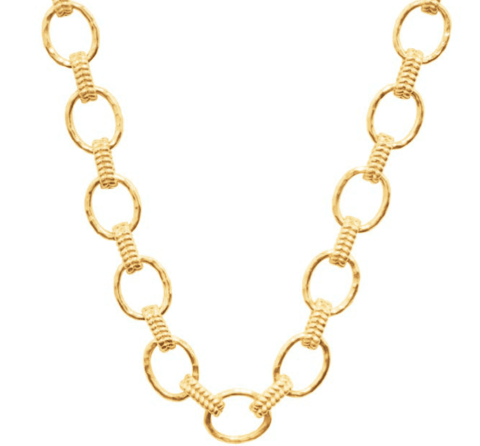 Capucine de Wulf Cleopatra Small Link Necklace in Hammered Gold