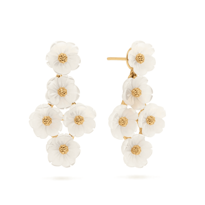 Capucine de Wulf Mermaid Garden Floral Petite Post Drop Earrings