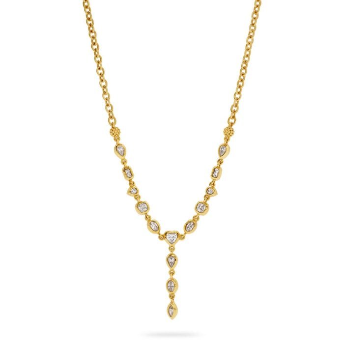 Capucine de Wulf Joie Petite Lariat Necklace - Gold/Cubic Zirconia